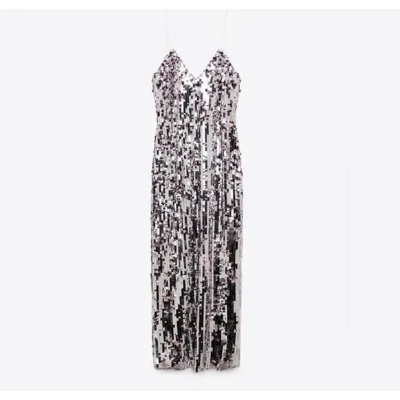 ZARA STRAPPY SEQUIN DRESS SIZE XS 9373/567 027/223 - Picture 8 of 13